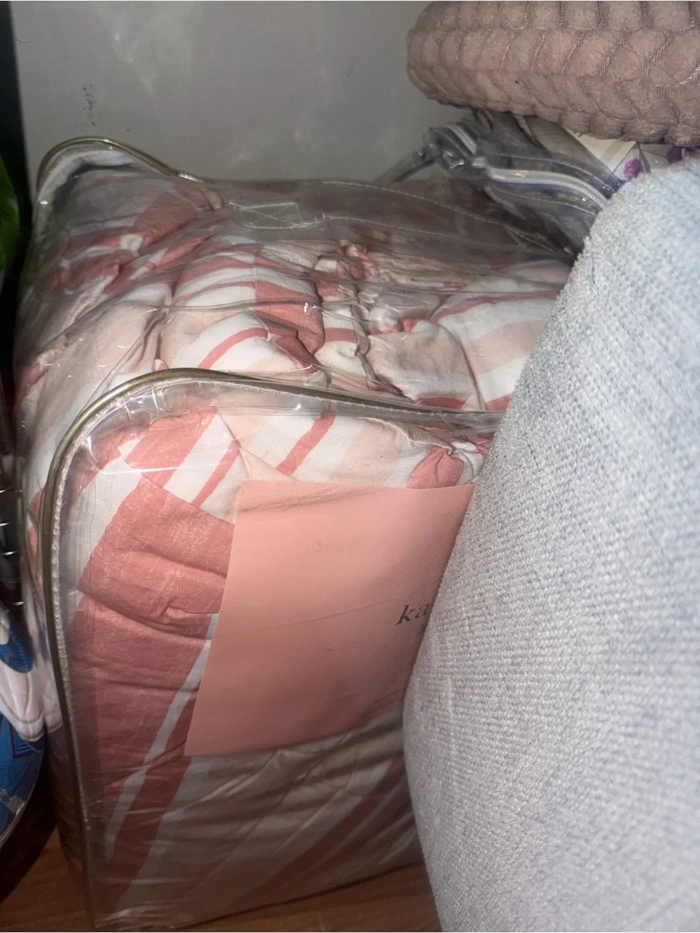kate spade Coral and White Striped Comforter
